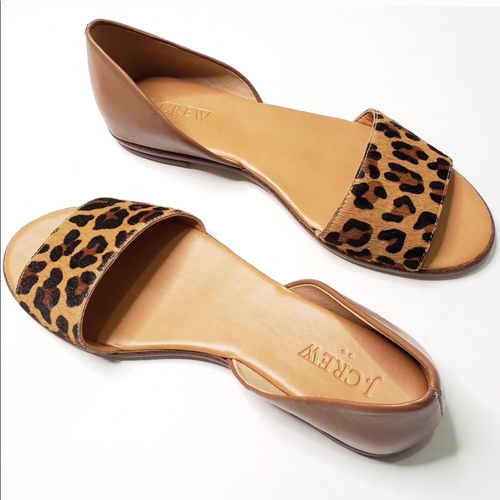 J Crew D’Orsay Peep Toe Cheetah Flat